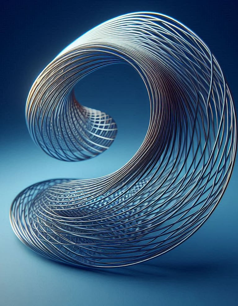 a spiral wire wrapped in wire - wrapped wire