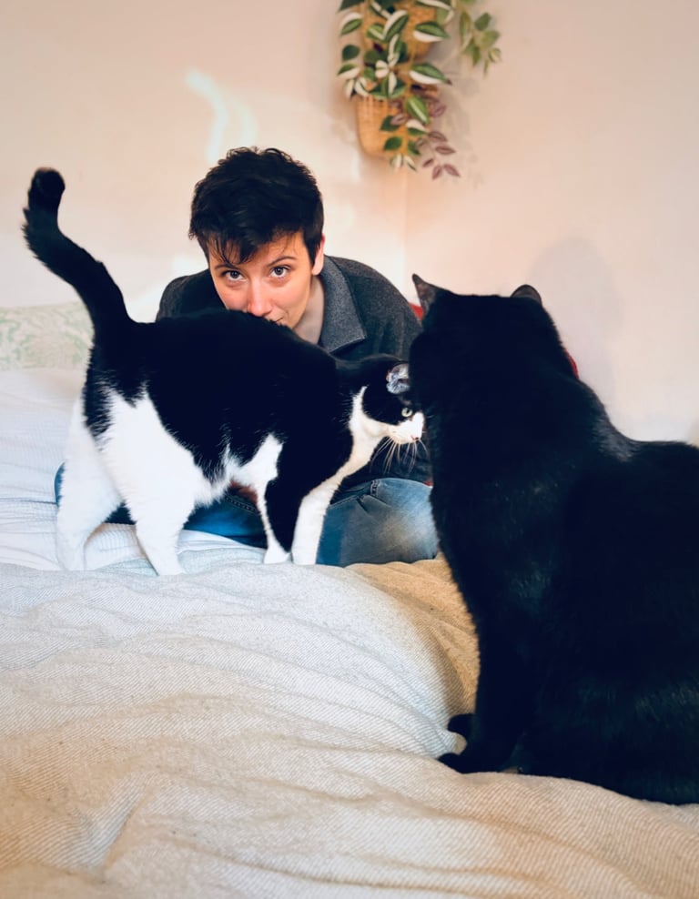Juliette Puy comportementaliste félin Rennes avec ses chats