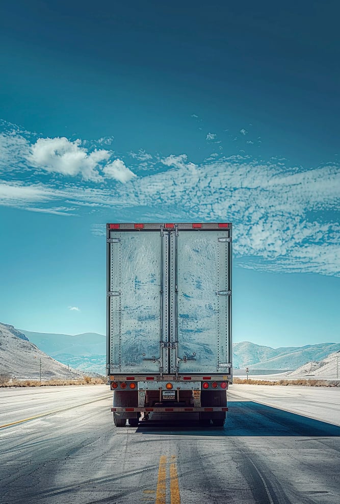 Camion de déménagement en route pour un déménagement longue distance, quittant Auteuil 