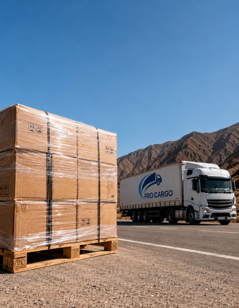 Camión de Pro Cargo transportando pallets desde Buenos Aires hacia Salta