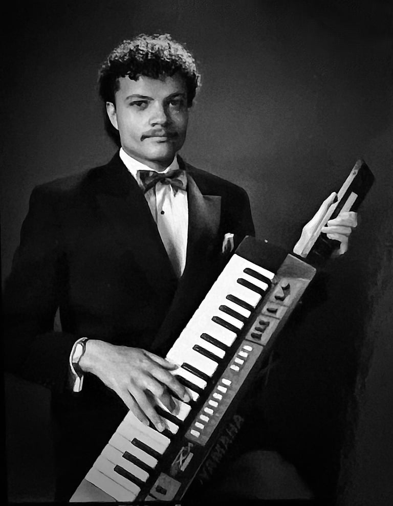 Jon Yon playing his Yamaha 'Keytar'.