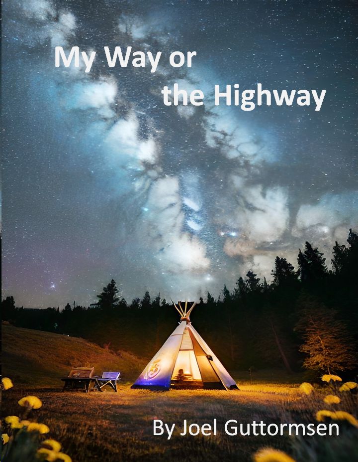 Teepee in a mountain meadow with milky way