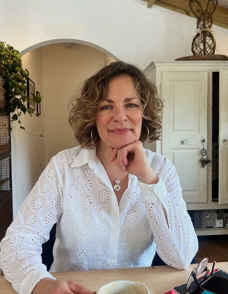 photo of female author in a cafe