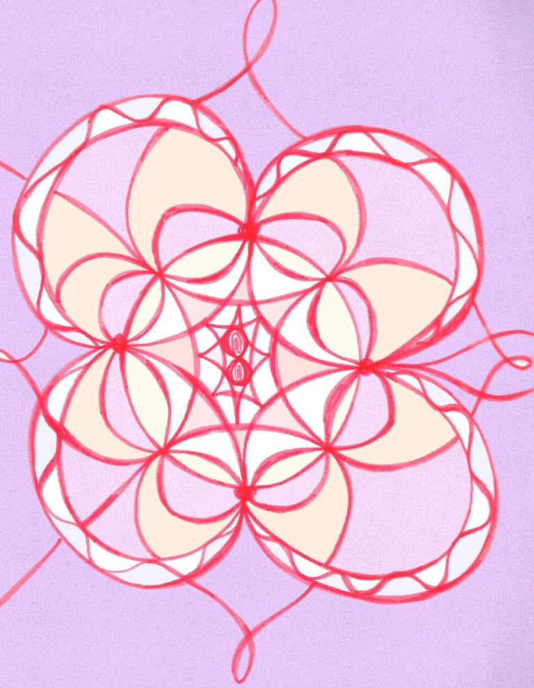 dibujo de un mandala en forma de flor