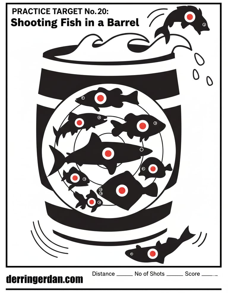 Shooting fish in a barrel target