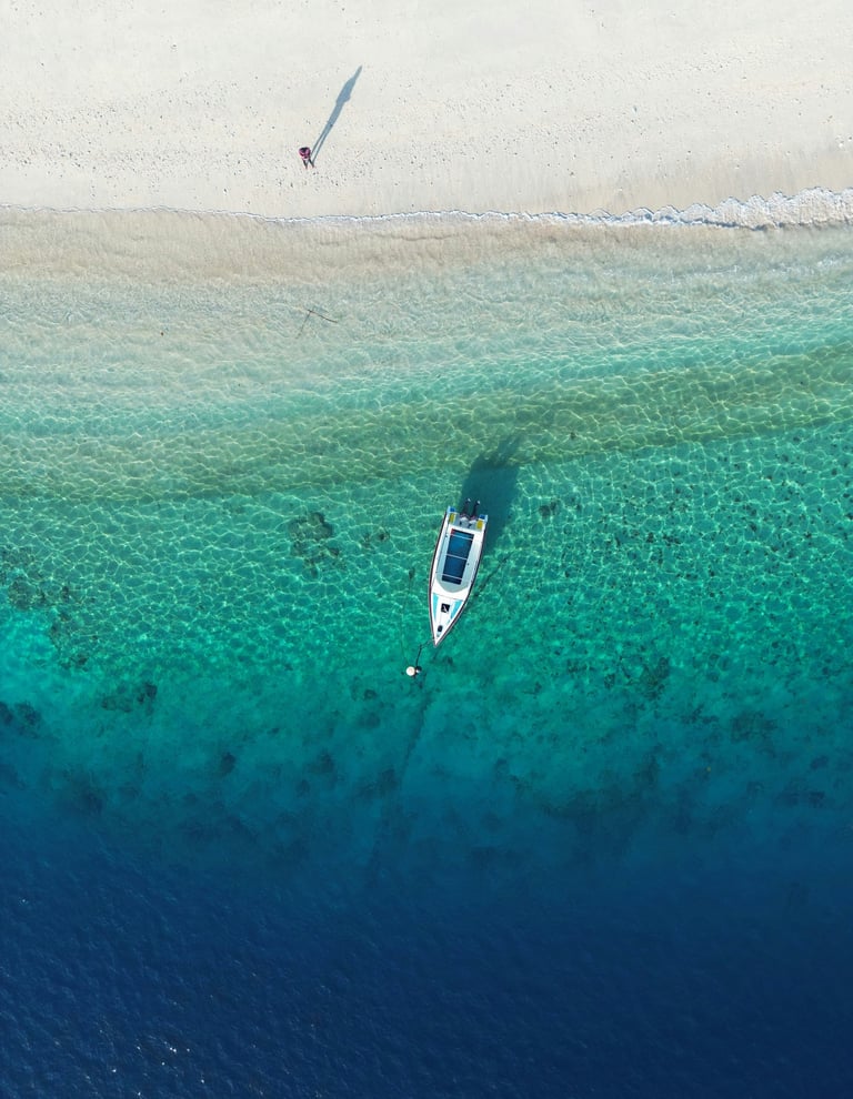 unreal beach in Gili, Lombok, Indonesia