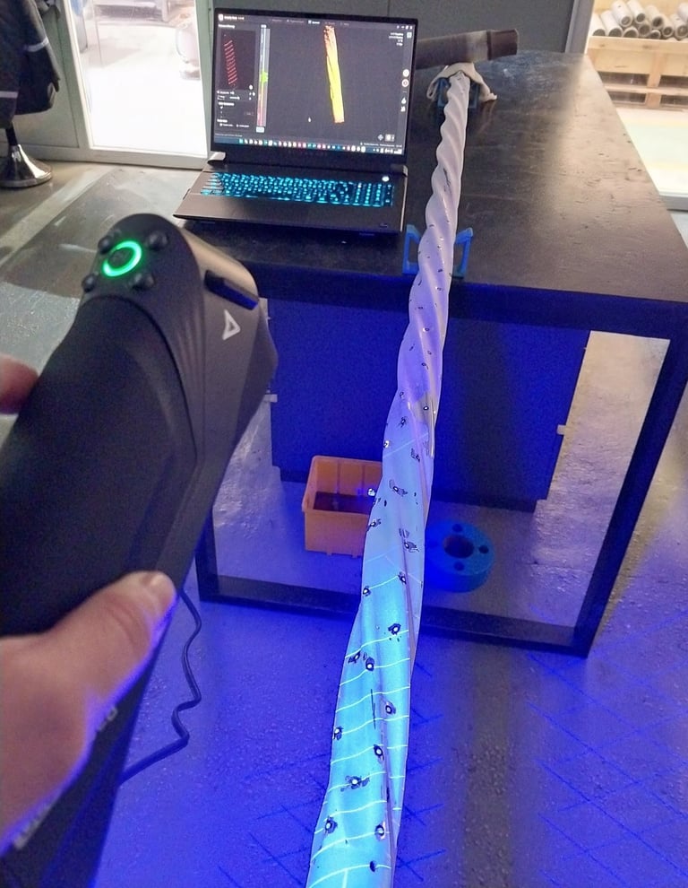 Escaneo 3D metrológico de componente mecánico para industria pesada en Zárate