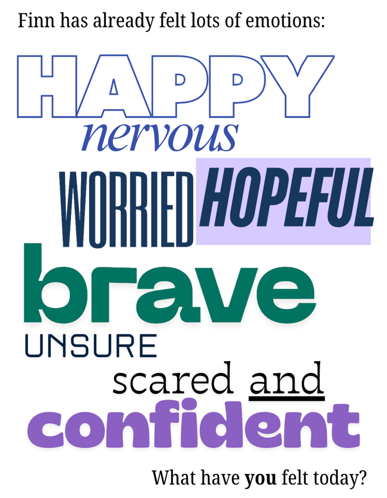 An emotions check-in page from the book The Brown Dog of the Green Glen