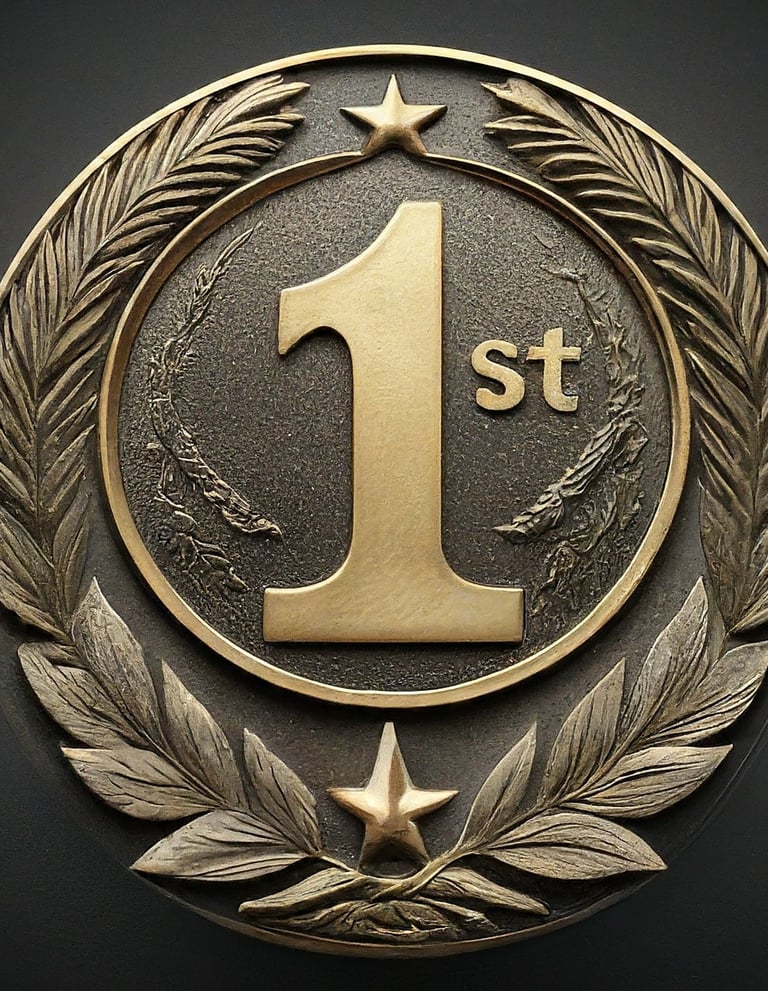 a gold medal medal with a star on it
