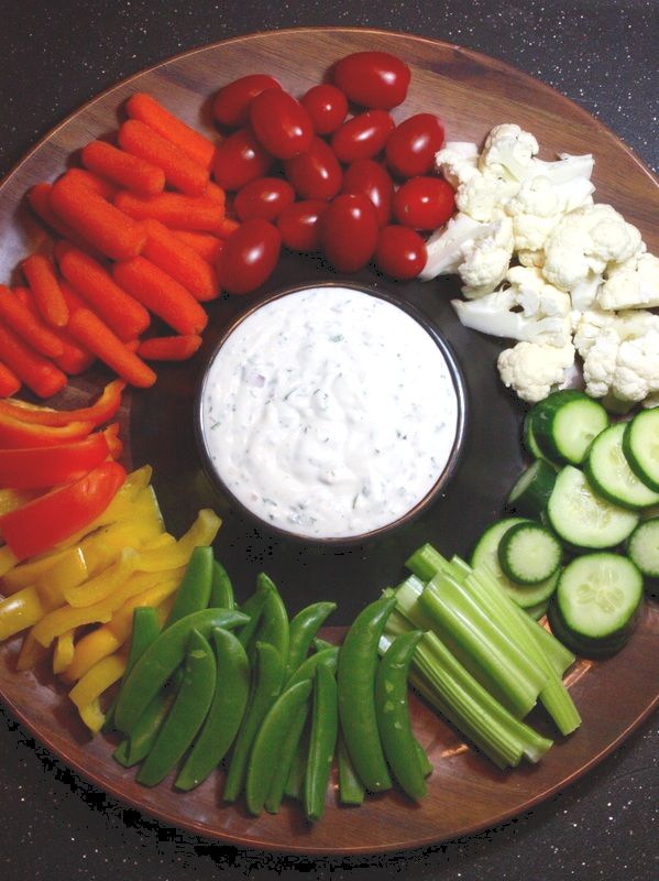 magic dip and a vegetable tray