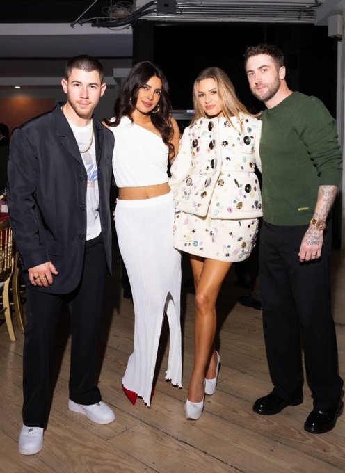 Priyanka Chopra Welcomes The Spirit Of Christmas In A Classic White, Gold, And Red Combination