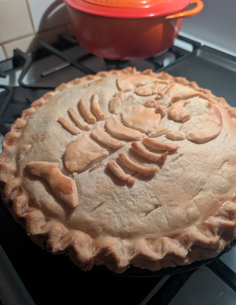 Christmas Eve tradition. Lobster Pie dinner ever December 24th. This was a January encore in 2025.