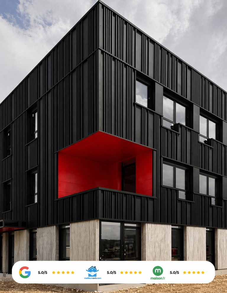 Bardage façade moderne noir – architecture contemporaine