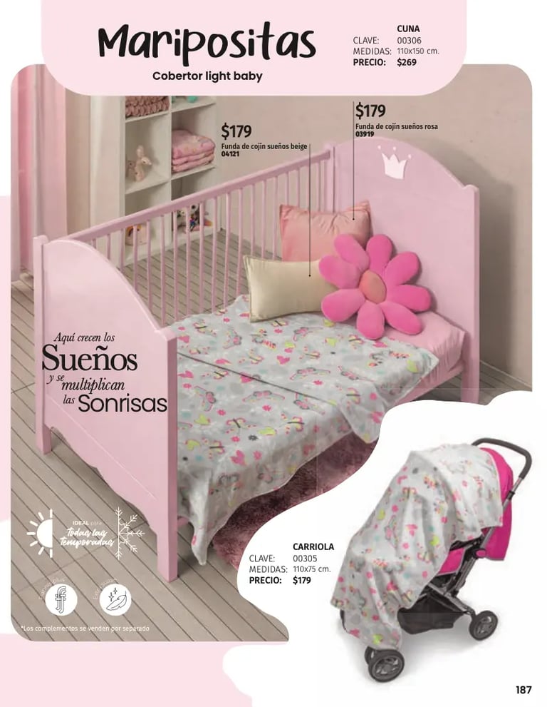 Cobertor rosa modelo Maripositas de la marca Intima hogar