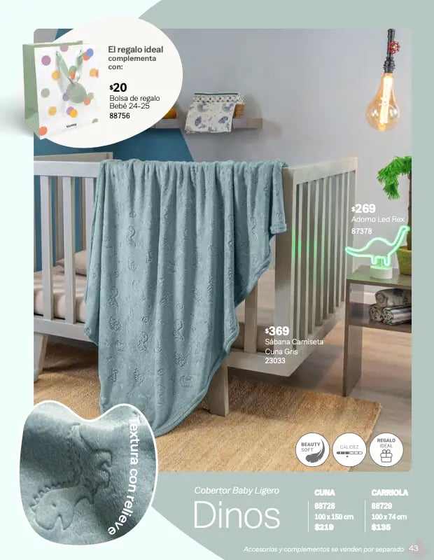 Cobertores azul modelo Dinos de la marca Vianney