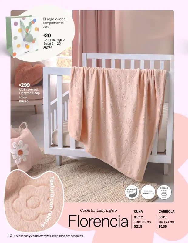 Cobertores rosa modelo Florencia de la marca Vianney