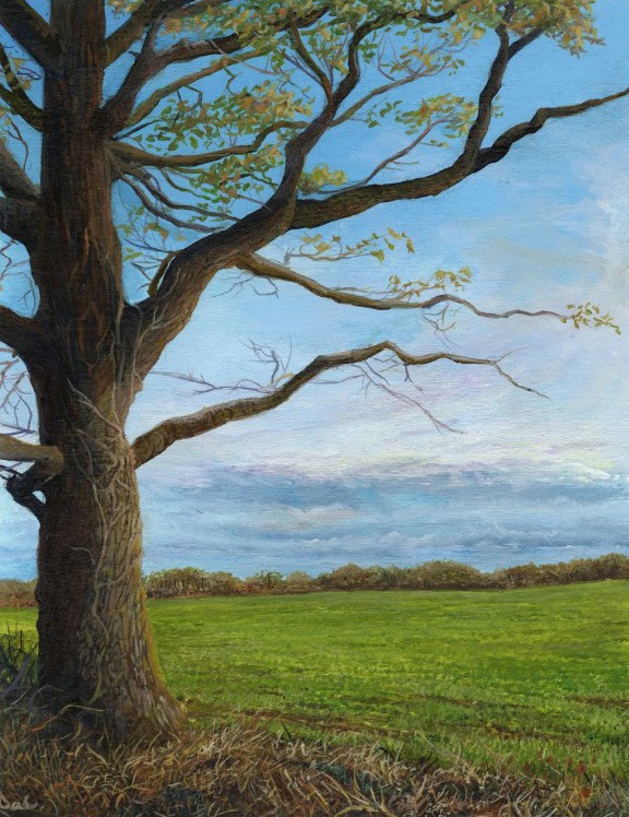 From The Fields Edge, landscape painting by Sussex artist Darren Slater