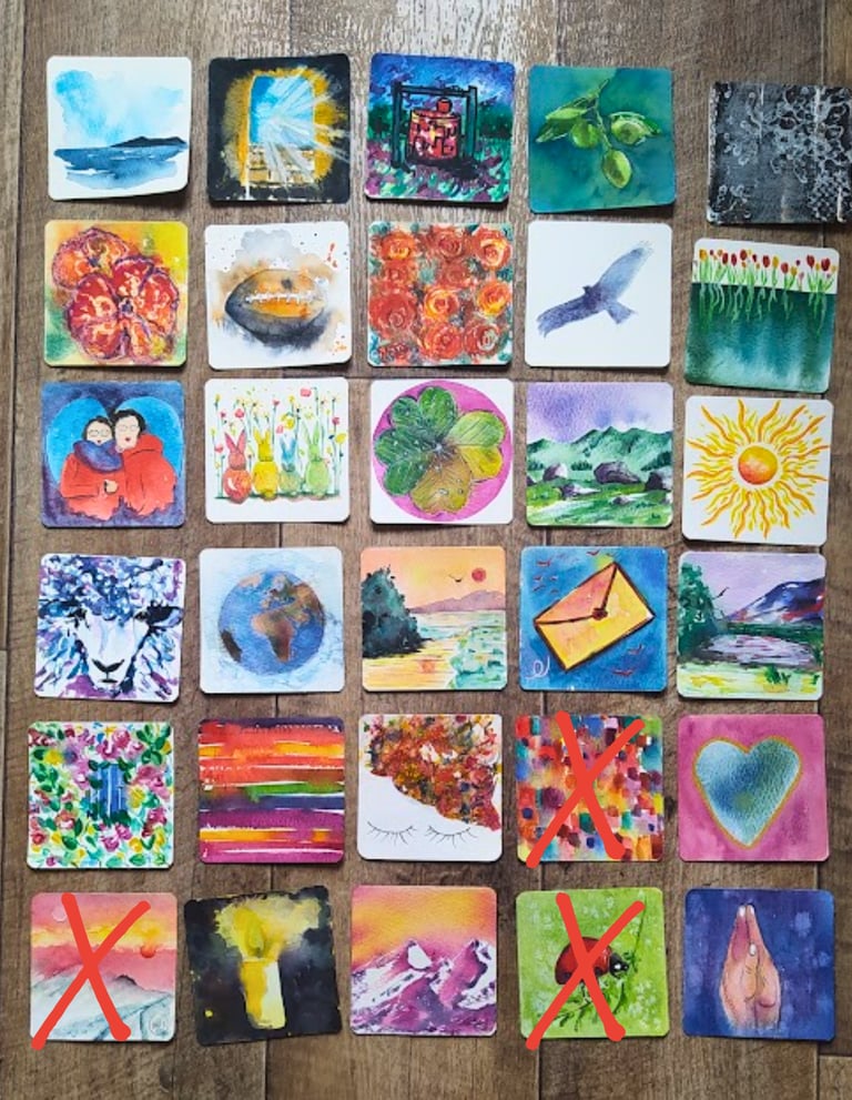 100 day project mini aquarelle originale idée cadeau 