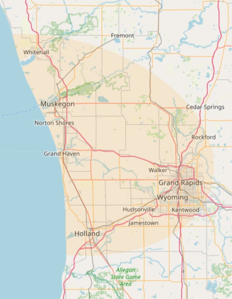 Service Area of West Michigan Professionals