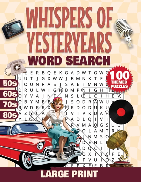retro word search whispers of yesteryears 50s 60s 70s 80s large print nostalgic puzzle book liora onyx cover