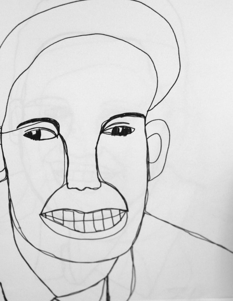 contour drawing of a human face