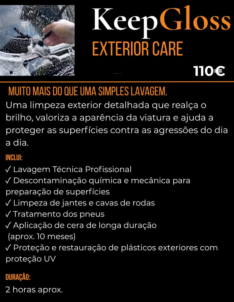 Serviço Exterior Care da KeepGloss para limpeza e proteção exterior da viatura em Agueda