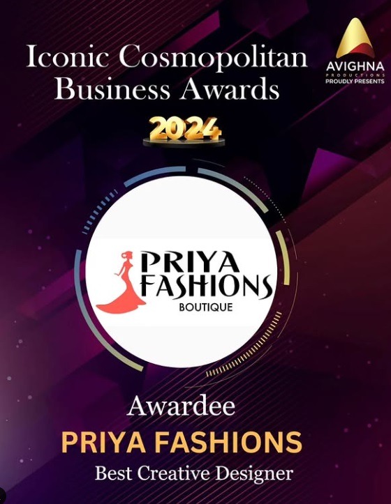 Priya fashions designer Priya Fernandes receiving Best creative designer award 2024