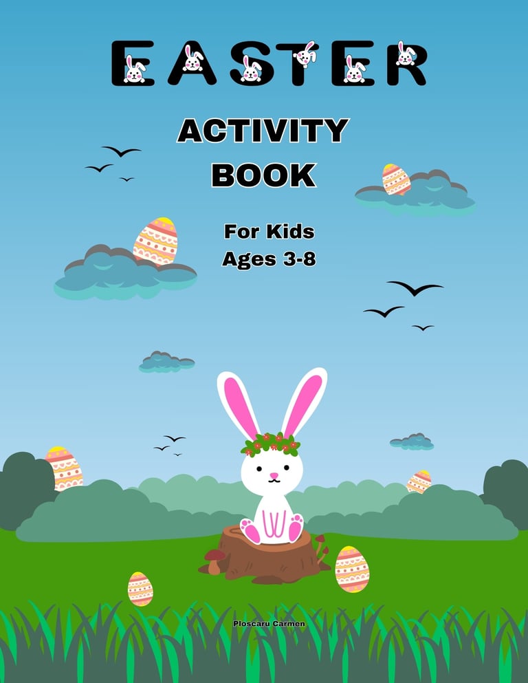 Easter activity book for kids ages 3-8 , Tracing words, coloring, dot-to-dot, eternalsoulwriter.com