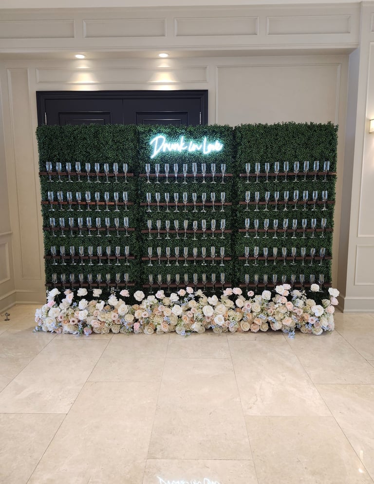 3 grass champagne walls for rent