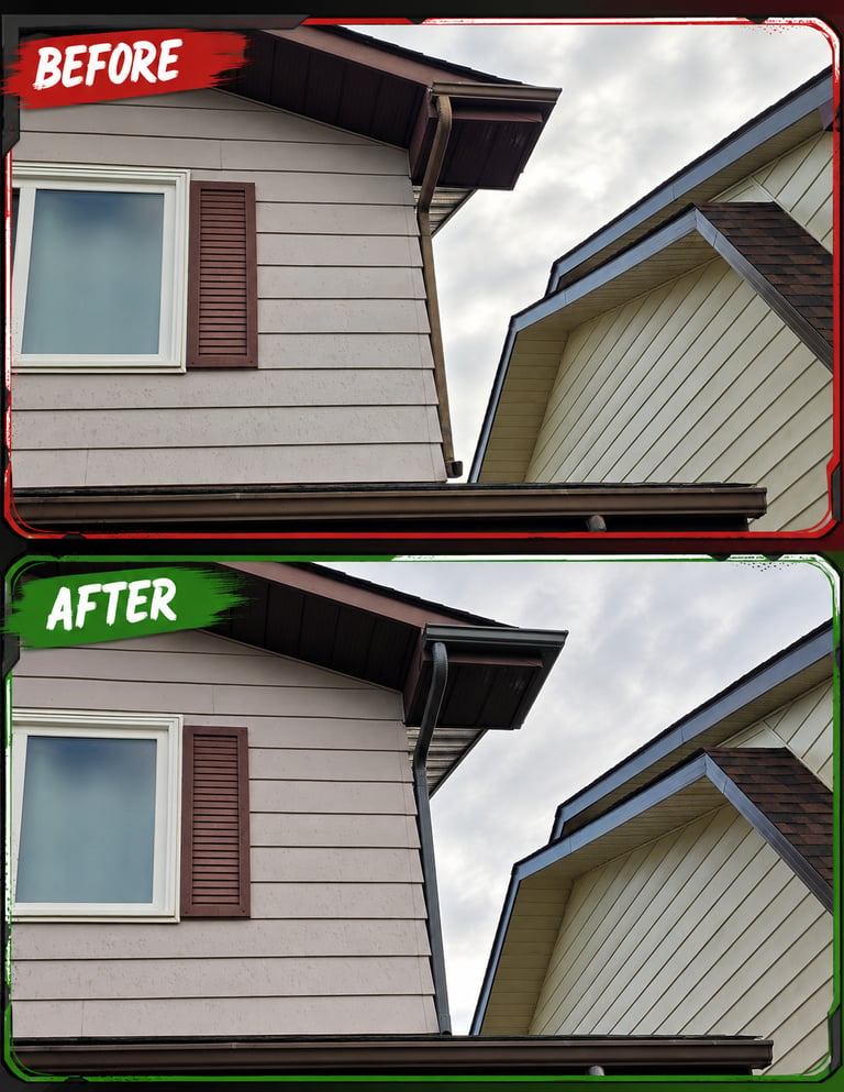 Modern gutter system installation in Calgary