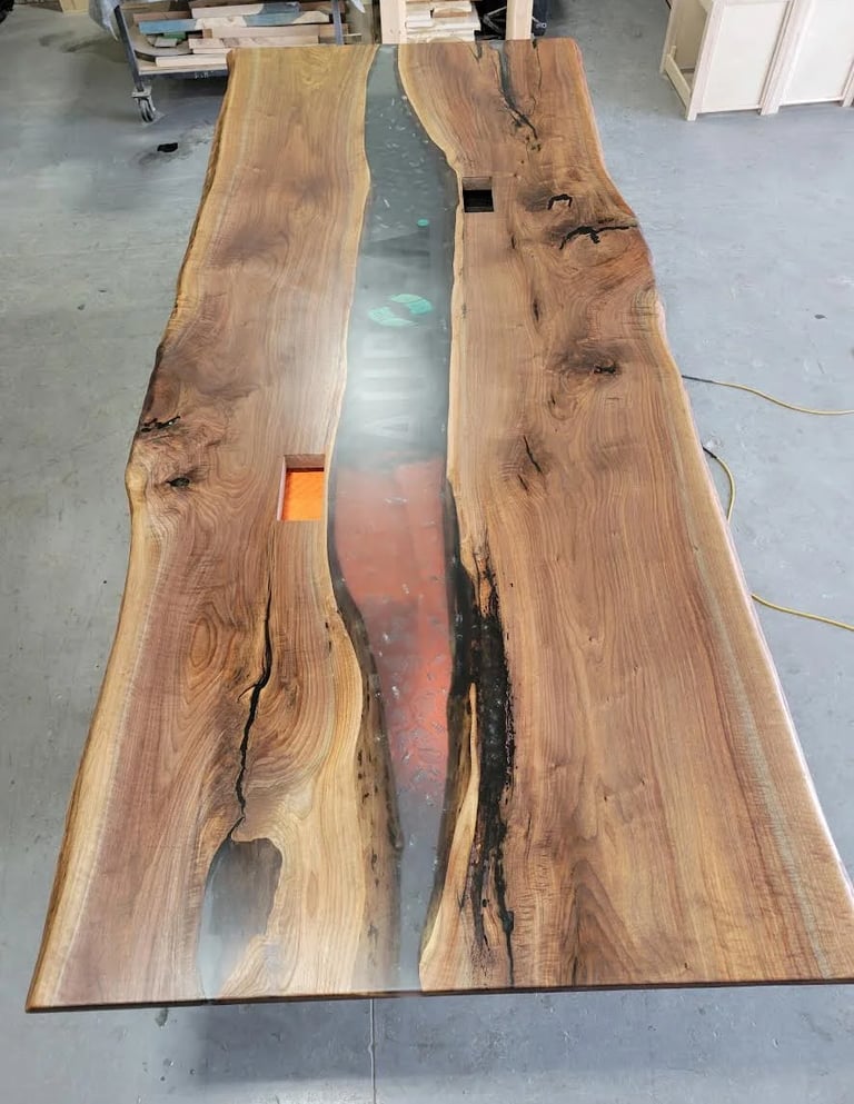 Luxury Black Walnut boardroom table designed for executive meeting spaces