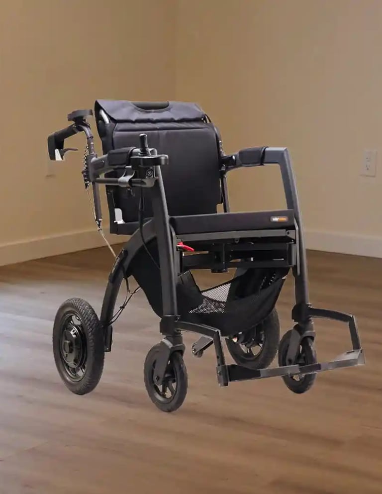 A wheelchair in an AFH home, supporting safe mobility, comfort, and independence in daily activities.