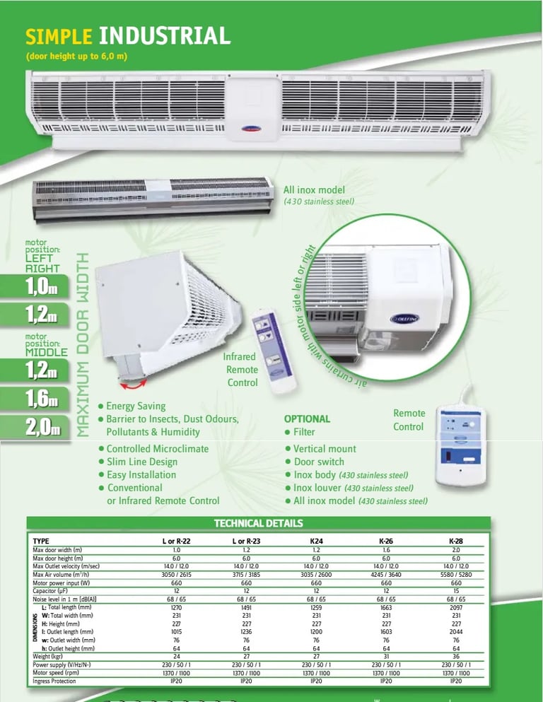 Olefini Industrial Air curtain