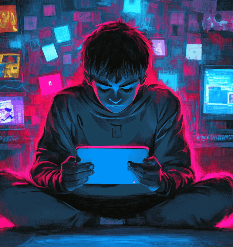 a man sitting on a bed with a tablet computer