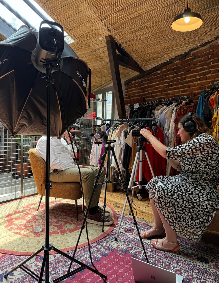 Tournage interview corporate sur site avec vidéaste pro