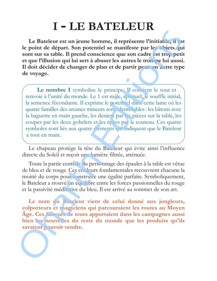 Le concept de la carte du Bateleur extrait du livre Tarot de Marseille le sens par l'image
