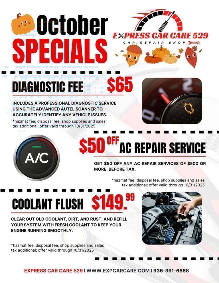 a flyer for a car service