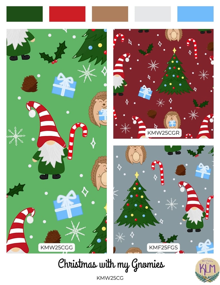 a collection of christmas themed patterns featuring a gnome hedgehog christmas tree candy can