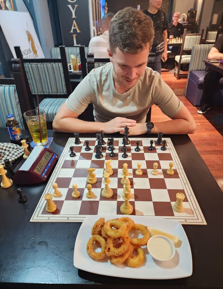 FM Nicolas Grandadam, Switzerland. Bangkok Chess Club at the Royal Oak Bar