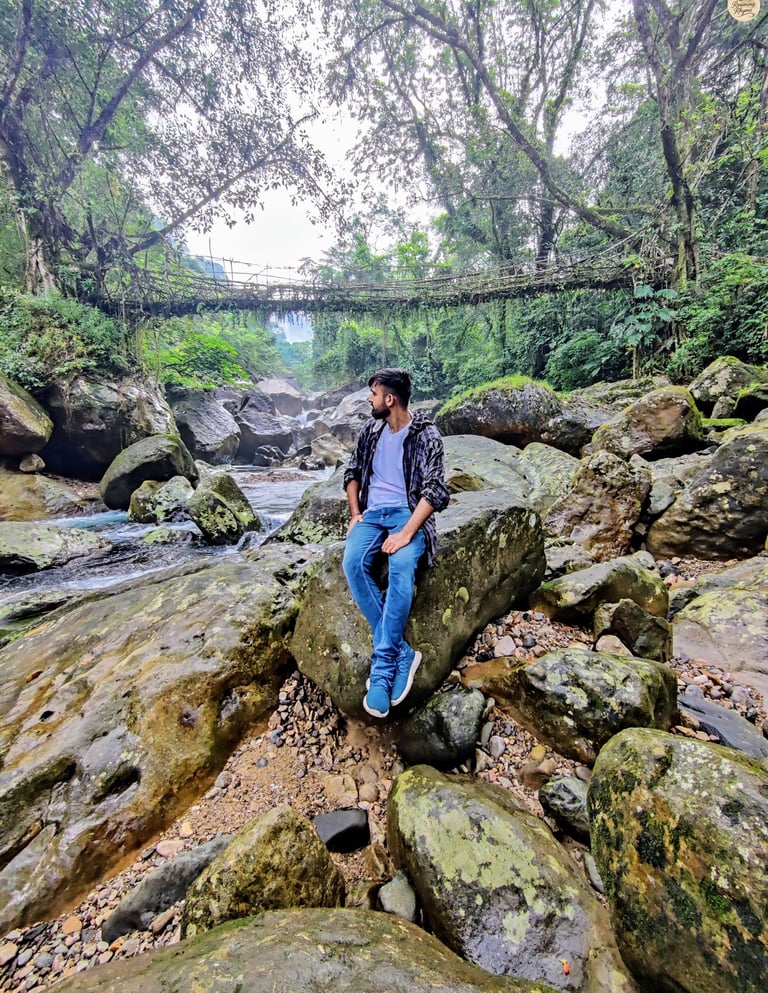 Single Decker Root Bridge – A Trek Woven in Roots and Rock