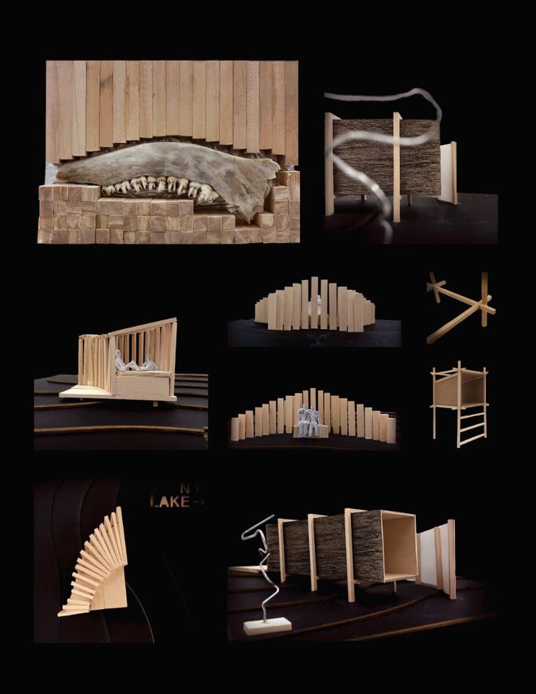 A compilation of wood scale models