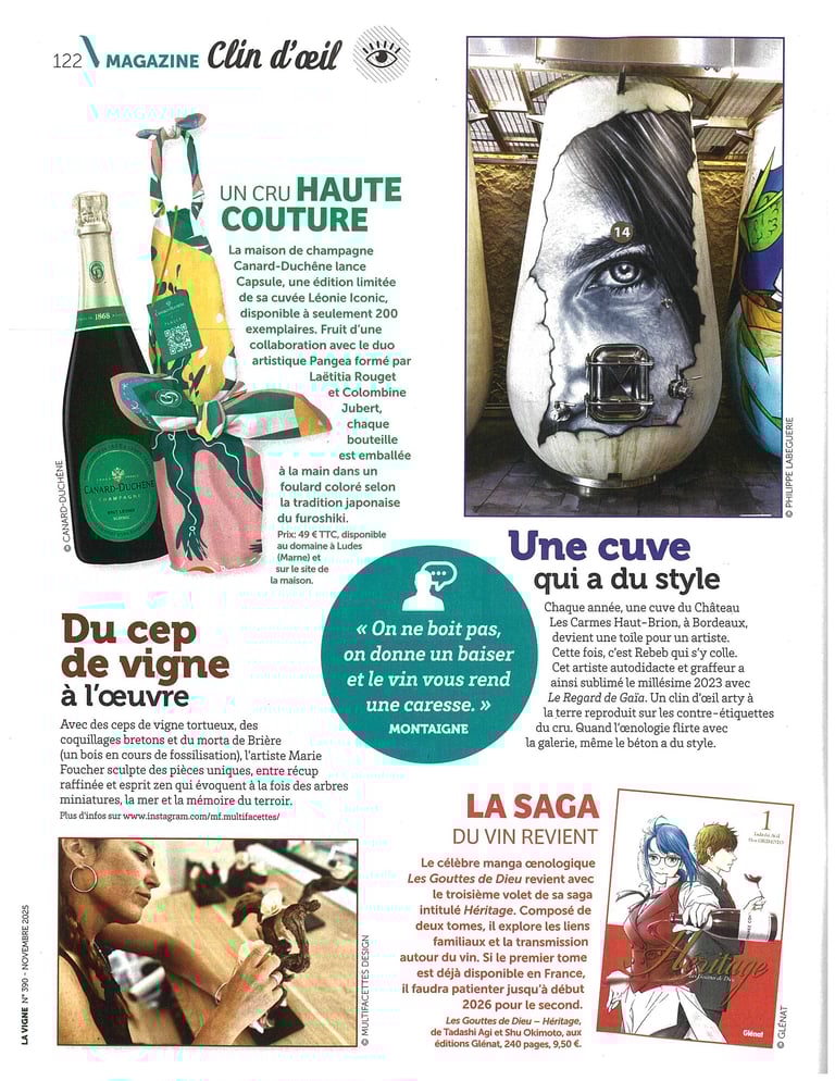 Article de presse dans le magazine la Vigne