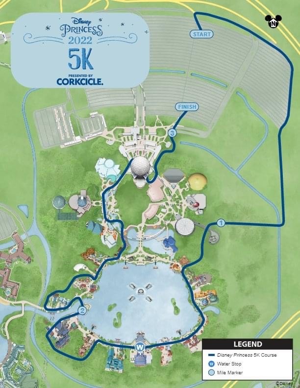 2022 runDisney Princess Half Marathon Weekend 5K Course Map