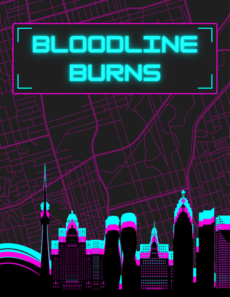 Helena Thompson's Cyberpunk RPG cover that accompanies the LitRPG she is writing