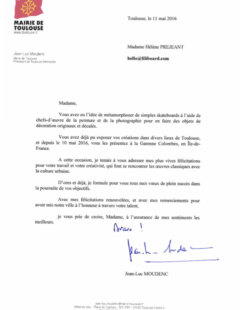Lettre Maire de Toulouse