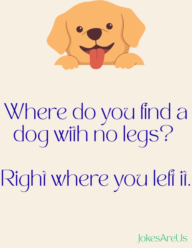 Where do you find a dog with no legs? Right where you left it.