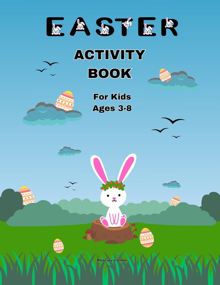 Easter activity book for kids ages 3-8 , Tracing words, coloring, dot-to-dot, eternalsoulwriter.com