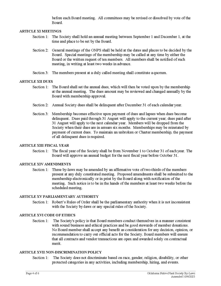 2025 By-Laws, page 4 of 6