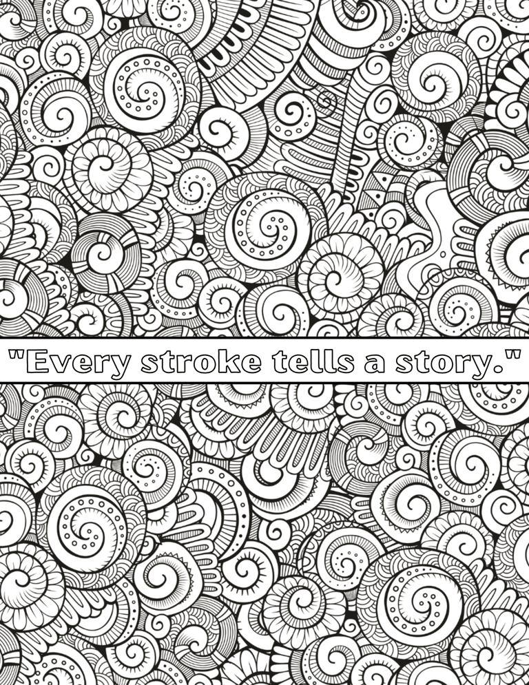 a coloring page with a quote