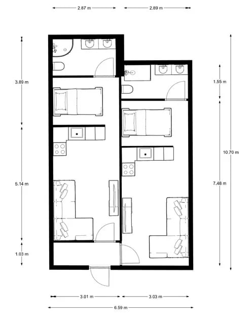 Patalpų pritaikymo nuomai vizualizacija Krėvės pr. Kaune